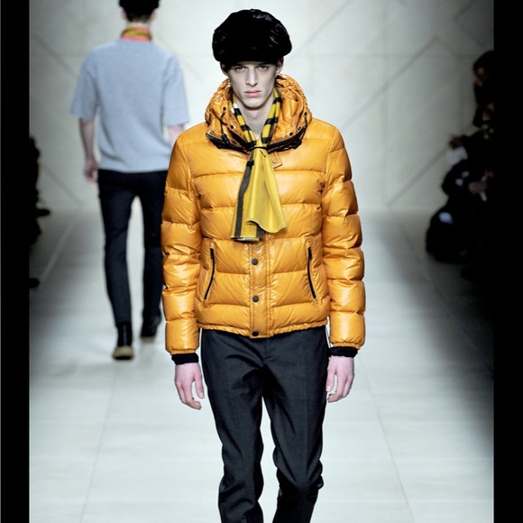 Burberry Tangerine Puffer Jacket with Black Accents - Picture 1 of 2